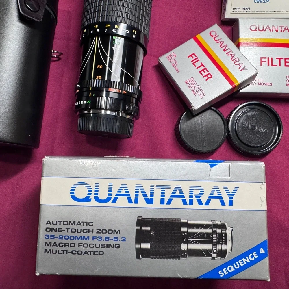 Quantaray 35-200mm Automatic Zoom Lens w/Original Box & Lens case & Filters